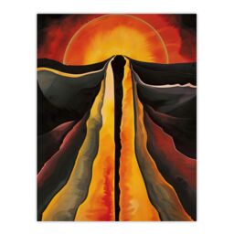 "Artery8 Abstract Sunset Painting Fire Landscape Space Wall Art Print in Orange - Size: W24"" x H32""" - thumbnail 1