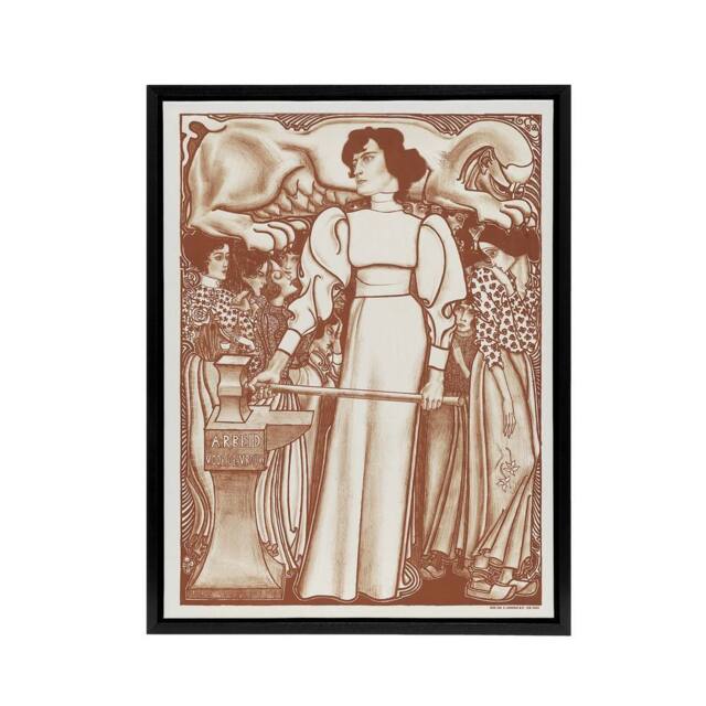"Artery8 Work for Women Exhibition Poster Framed Canvas Wall Art Print Jan Toorop in Brown - Size: W18"" x H24""" - image 1