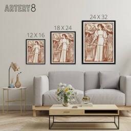 "Artery8 Work for Women Exhibition Poster Framed Canvas Wall Art Print Jan Toorop in Brown - Size: W18"" x H24""" - thumbnail 4