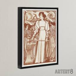 "Artery8 Work for Women Exhibition Poster Framed Canvas Wall Art Print Jan Toorop in Brown - Size: W18"" x H24""" - thumbnail 2