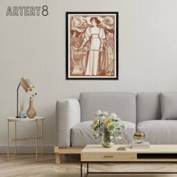 "Artery8 Work for Women Exhibition Poster Framed Canvas Wall Art Print Jan Toorop in Brown - Size: W18"" x H24""" - thumbnail 3