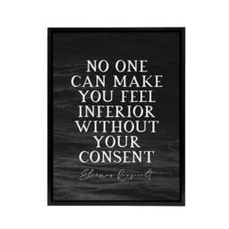 "Artery8 Eleanor Roosevelt Slate Quote Framed Canvas Wall Art Print in Grey - Size: W12"" x H16""" - thumbnail 1