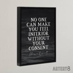 "Artery8 Eleanor Roosevelt Slate Quote Framed Canvas Wall Art Print in Grey - Size: W12"" x H16""" - thumbnail 2