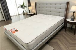 Knight Sleep Premium Hybrid 25 cm Deep Bonnell Sprung Memory Tufted Dual Sided Mattress in White - Size: Double
