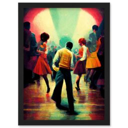 Artery8 Northern Soul Music Retro Sixties Artwork Framed Wall Art Print A4 in Black - thumbnail 1