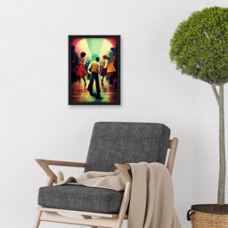 Artery8 Northern Soul Music Retro Sixties Artwork Framed Wall Art Print A4 in Black - thumbnail 2