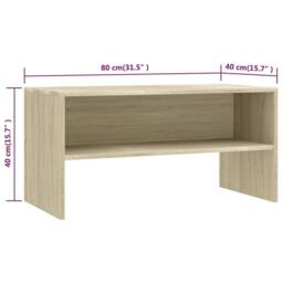 Berkfield Home TV Cabinet Sonoma Oak 80x40x40 cm Engineered Wood in Light Oak - Size: 80 x 40 x 40 cm - thumbnail 6