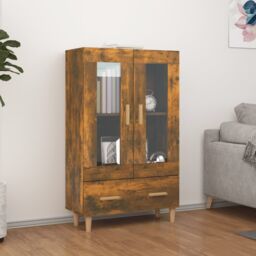 Berkfield Home Highboard Smoked Oak 70x31x115 cm Engineered Wood in Brown - Size: 70 x 31 x 115 cm