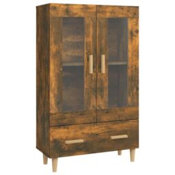 Berkfield Home Highboard Smoked Oak 70x31x115 cm Engineered Wood in Brown - Size: 70 x 31 x 115 cm - thumbnail 2
