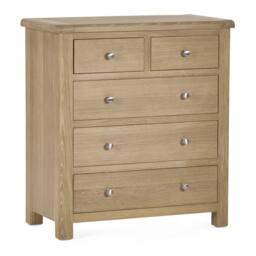 Cheshire Premium Hudson Limed Oak 3 + 2 Drawer Chest - Limed Oak in Brown - thumbnail 1