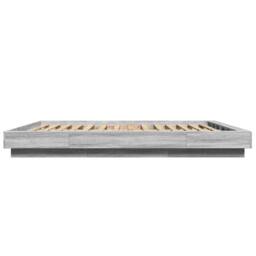 Berkfield Home Durable Bed Frame with LED Lights without Mattress Grey Sonoma 15 - thumbnail 6