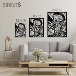 "Artery8 Head of Van de Velde Ernst Ludwig Kirchner Black Framed Canvas Art in White - Size: W12"" x H16""" - thumbnail 4
