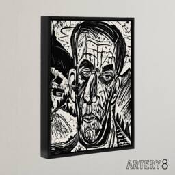 "Artery8 Head of Van de Velde Ernst Ludwig Kirchner Black Framed Canvas Art in White - Size: W12"" x H16""" - thumbnail 2