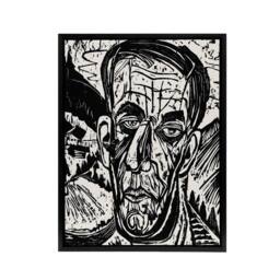 "Artery8 Head of Van de Velde Ernst Ludwig Kirchner Black Framed Canvas Art in White - Size: W12"" x H16""" - thumbnail 1