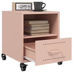 Berkfield Home Bedside Cabinets 2 pcs Pink 36x39x43.5 cm Steel - thumbnail 4