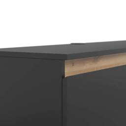 Heze Furniture Raven Oak Slat Detail Large Modern TV Media Unit 230cm with Wall Shelf - thumbnail 8