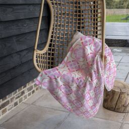 Benjamin Tate Design Orange Sublime Boho Chic Summer Design Blanket in Natural - Size: 120 cm x 150 cm - thumbnail 4