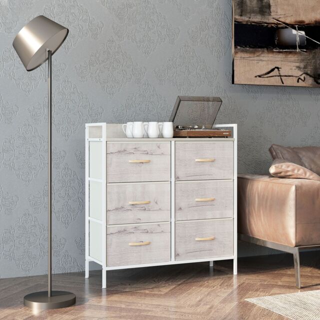 HOMCOM Bedroom Chest of Drawers 6 Drawer Dresser w/ Shelf, Natural - image 1