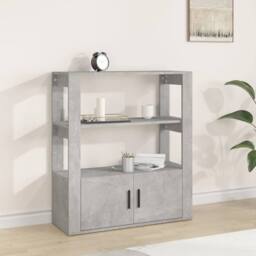 Berkfield Home Sideboard Concrete Grey 80x30x90 cm Engineered Wood - Size: 80 x 30 x 90 cm - thumbnail 2