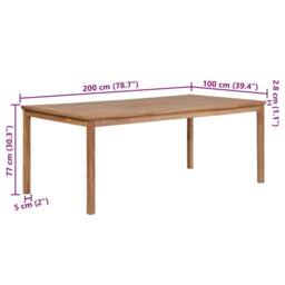 Berkfield Home Garden Table 200x100x77 cm Solid Teak Wood in Brown - Size: 200 x 100 x 77 cm - thumbnail 6
