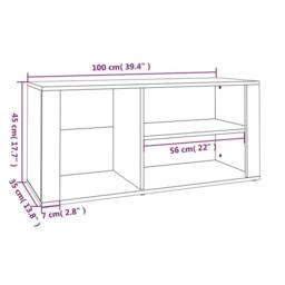 Berkfield Home Shoe Cabinet Grey Sonoma 100x35x45 cm Engineered Wood - Size: 100 x 35 x 45 cm - thumbnail 8