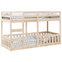 Berkfield Home Bunk Bed 90x200 cm Solid Wood Pine in Light Tan - thumbnail 4
