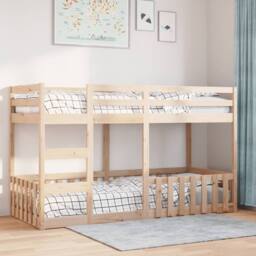 Berkfield Home Bunk Bed 90x200 cm Solid Wood Pine in Light Tan - thumbnail 3