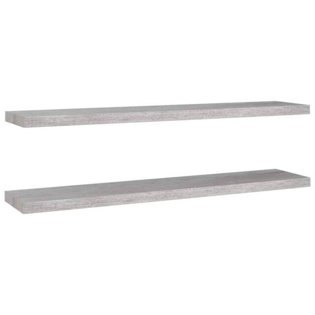 Berkfield Home Floating Wall Shelves 2 pcs Concrete Grey 120x23.5x3.8 cm MDF - image 1