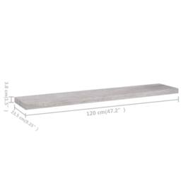 Berkfield Home Floating Wall Shelves 2 pcs Concrete Grey 120x23.5x3.8 cm MDF - thumbnail 8
