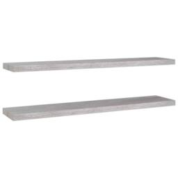 Berkfield Home Floating Wall Shelves 2 pcs Concrete Grey 120x23.5x3.8 cm MDF - thumbnail 1