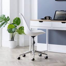 Cheshire Executive Kirkwood Office Chair in White & Chrome - thumbnail 2