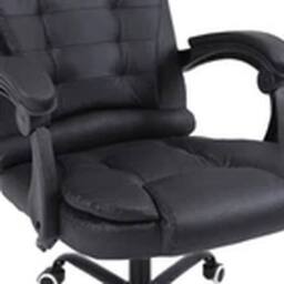 EONLION Reclining Office Chair Faux Leather Adjustable Seat Black - thumbnail 3