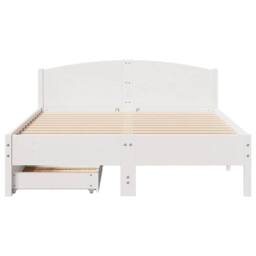 Berkfield Home Bed Frame without Mattress White 150x200 cm King Size Solid Wood Pine - thumbnail 4