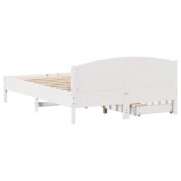 Berkfield Home Bed Frame without Mattress White 150x200 cm King Size Solid Wood Pine - thumbnail 8