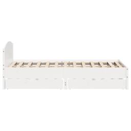 Berkfield Home Bed Frame without Mattress White 150x200 cm King Size Solid Wood Pine - thumbnail 7