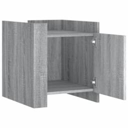 Berkfield Home Bedside Cabinet Grey Sonoma 45x50x50 cm Engineered Wood - Size: 45 x 50 x 50 cm - thumbnail 7