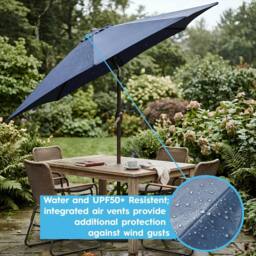 Harbour Housewares Tilting Garden Parasol - 2.7M in Green - thumbnail 5