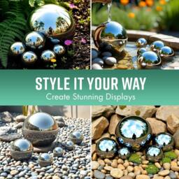 Globrite 6pcs Stainless Steel Mirror Balls -Reflective Garden Decor 50-150mm in Silver - thumbnail 5