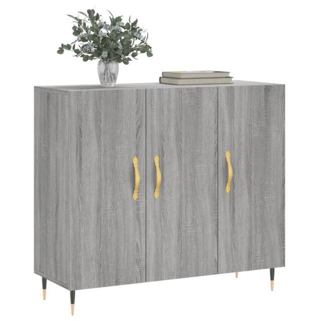 Berkfield Home Sideboard Grey Sonoma 90x34x80 cm Engineered Wood - Size: 90 x 34 x 80 cm - image 1