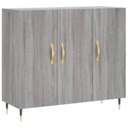 Berkfield Home Sideboard Grey Sonoma 90x34x80 cm Engineered Wood - Size: 90 x 34 x 80 cm - thumbnail 3