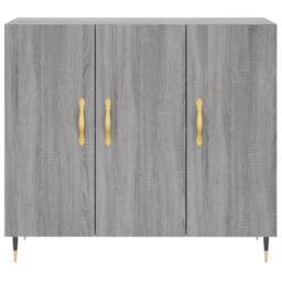 Berkfield Home Sideboard Grey Sonoma 90x34x80 cm Engineered Wood - Size: 90 x 34 x 80 cm - thumbnail 6