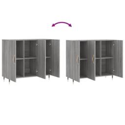 Berkfield Home Sideboard Grey Sonoma 90x34x80 cm Engineered Wood - Size: 90 x 34 x 80 cm - thumbnail 9