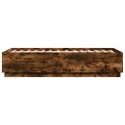 Berkfield Home Modern Bed Frame without Mattress Smoked Oak 90x190 cm Single in Brown - thumbnail 5