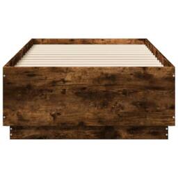Berkfield Home Modern Bed Frame without Mattress Smoked Oak 90x190 cm Single in Brown - thumbnail 4