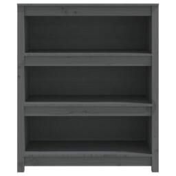 Berkfield Home Beautiful Book Cabinet Grey 80x35x97 cm Solid Wood Pine - Size: 80 x 35 x 97 cm - thumbnail 5