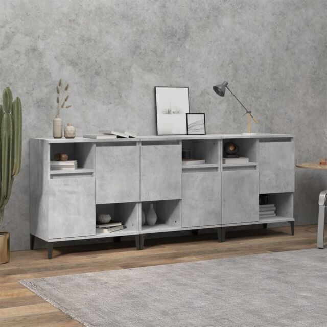 Berkfield Home Sideboards 3 pcs Concrete Grey 60x35x70 cm Engineered Wood - Size: 60 x 35 x 70 cm - image 1