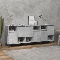 Berkfield Home Sideboards 3 pcs Concrete Grey 60x35x70 cm Engineered Wood - Size: 60 x 35 x 70 cm - thumbnail 1
