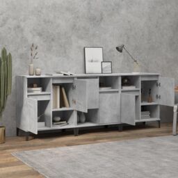 Berkfield Home Sideboards 3 pcs Concrete Grey 60x35x70 cm Engineered Wood - Size: 60 x 35 x 70 cm - thumbnail 3