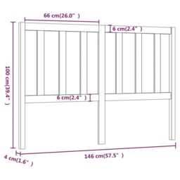 Berkfield Home Bed Headboard Honey Brown 146x4x100 cm Solid Wood Pine - Size: 146 x 4 x 100 cm - thumbnail 6