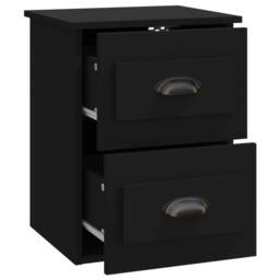 Berkfield Home Elegant Wall-mounted Bedside Cabinet Black 41.5x36x53cm - Size: 41.5x36x53 cm - thumbnail 6